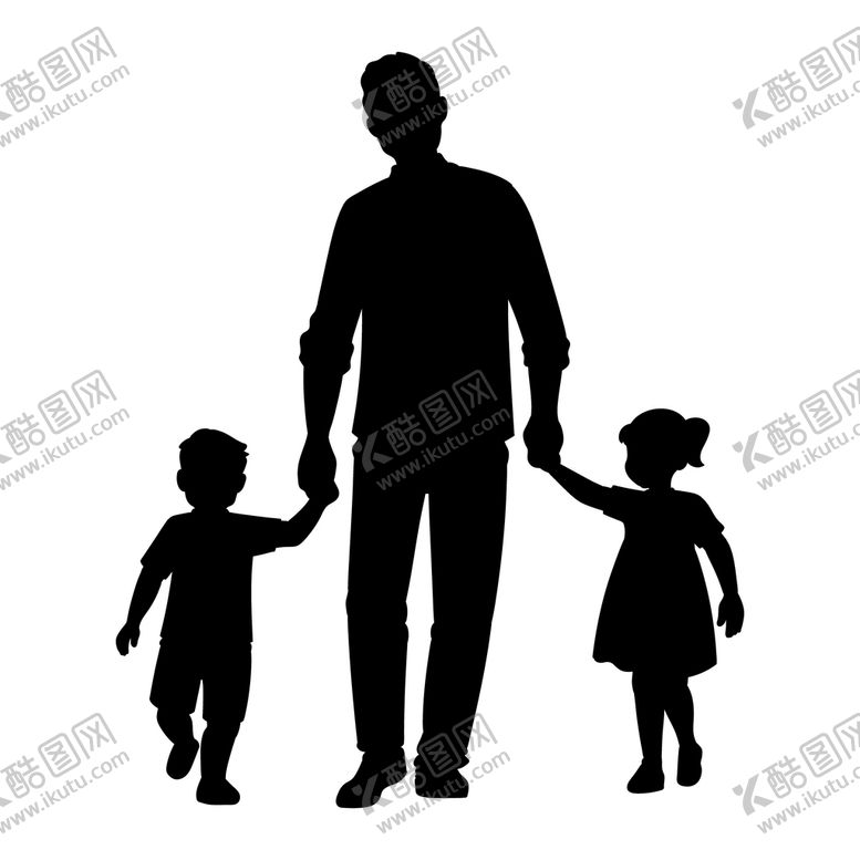编号：60782409150817122097【酷图网】源文件下载-一家人剪影爸爸妈妈孩子和谐家庭