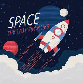 火箭飞向太空的奇幻场景