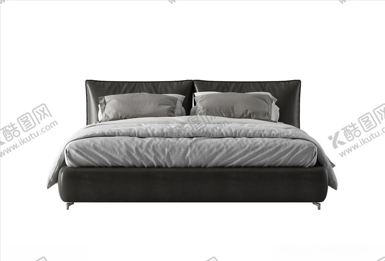 编号：40942109141945251123【酷图网】源文件下载-3D双人床木板床模型