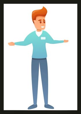 手绘男人男孩卡通动画卡通动画