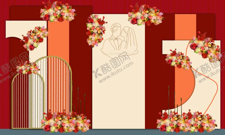 编号：09251310080220119576【酷图网】源文件下载-婚礼舞台背景