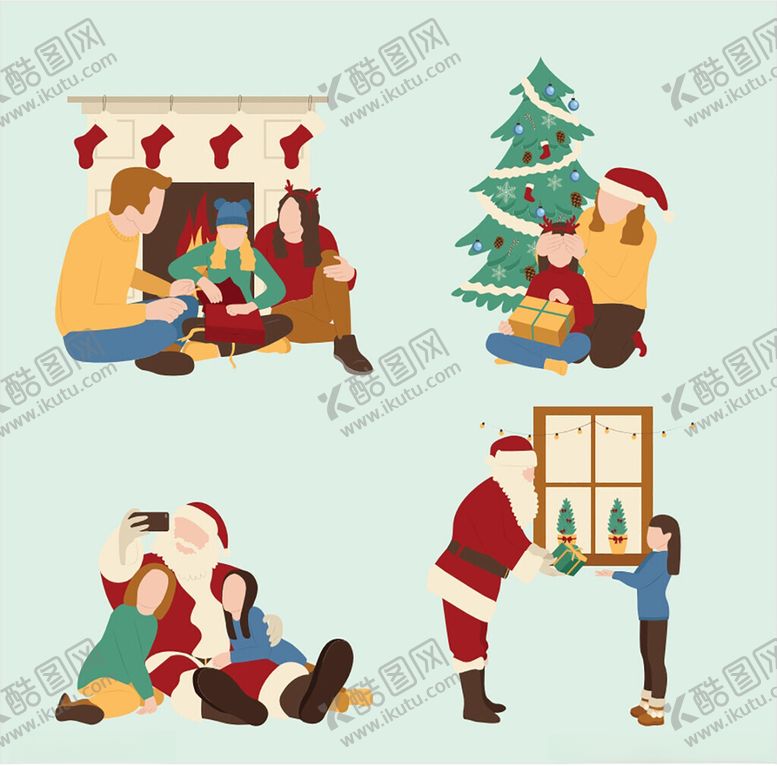 编号：48068810011028468074【酷图网】源文件下载-欢乐圣诞家庭温馨场景