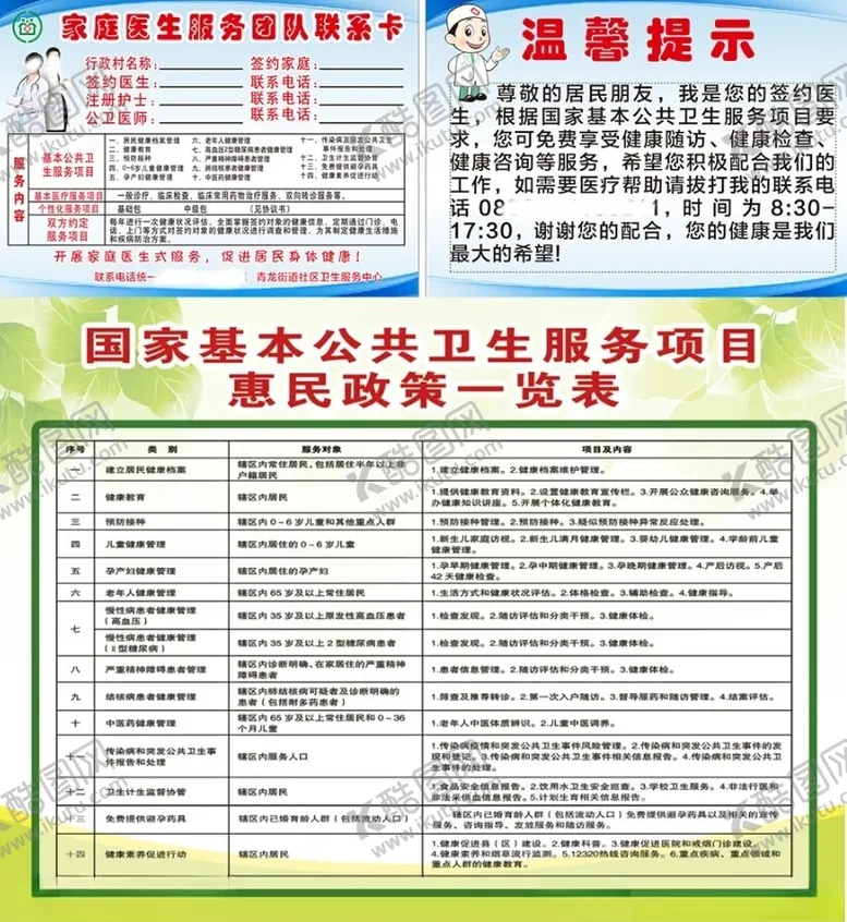 编号：49094102180402101541【酷图网】源文件下载-家庭医生服务团队联系卡
