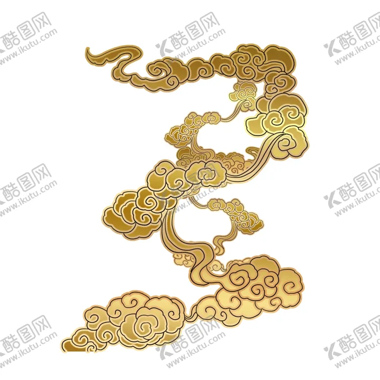 编号：10450404232300408540【酷图网】源文件下载-金色国潮云雾元素
