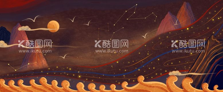 编号：48189012251856196347【酷图网】源文件下载-手绘古风插画背景图片