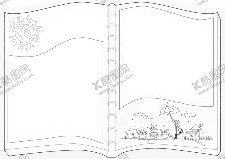 编号：36139810071625074836【酷图网】源文件下载-小学生手抄报黑白线稿