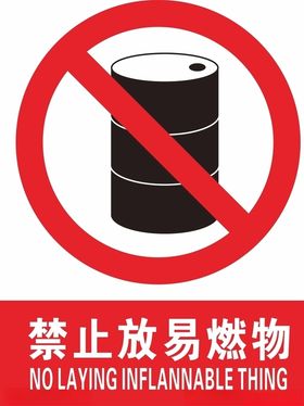 禁止放易燃物