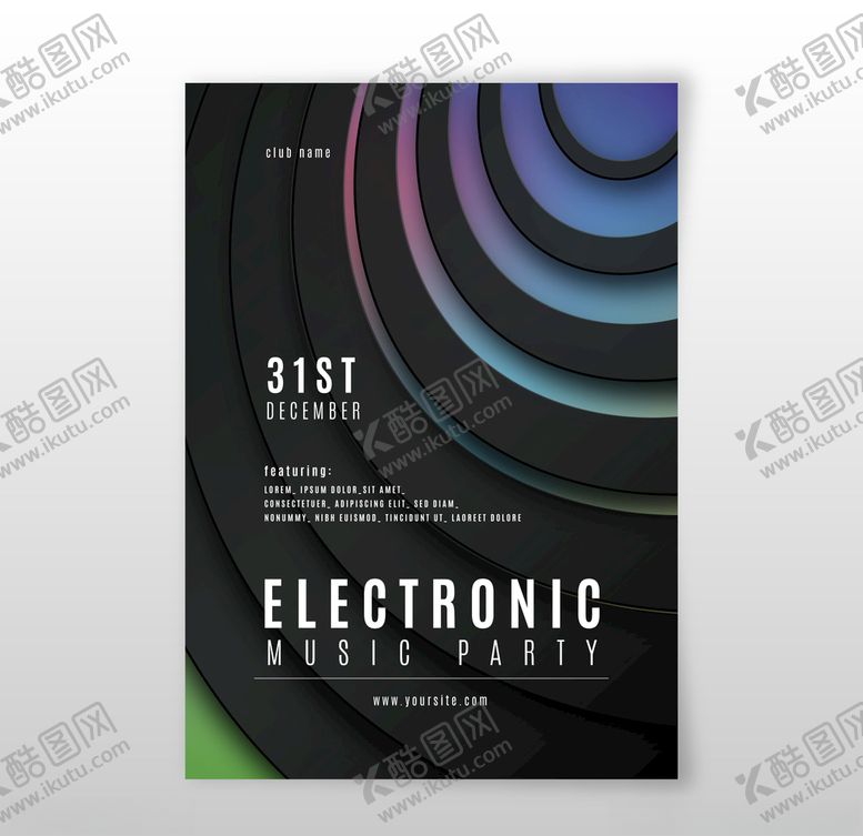 编号：58525609120446181231【酷图网】源文件下载-3d效果电子音乐海报模板