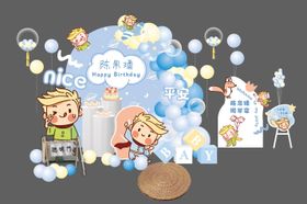 小王子卡通童话周岁宴场景布置迎宾牌