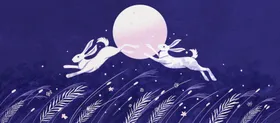中国风景插画式山水潮山水