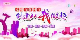 文明城市海报展板创建创环保