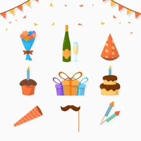 生日装饰素材相关元素品素材