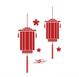 红色节日灯笼矢量素材