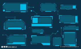 蓝色科技风几何图形背景