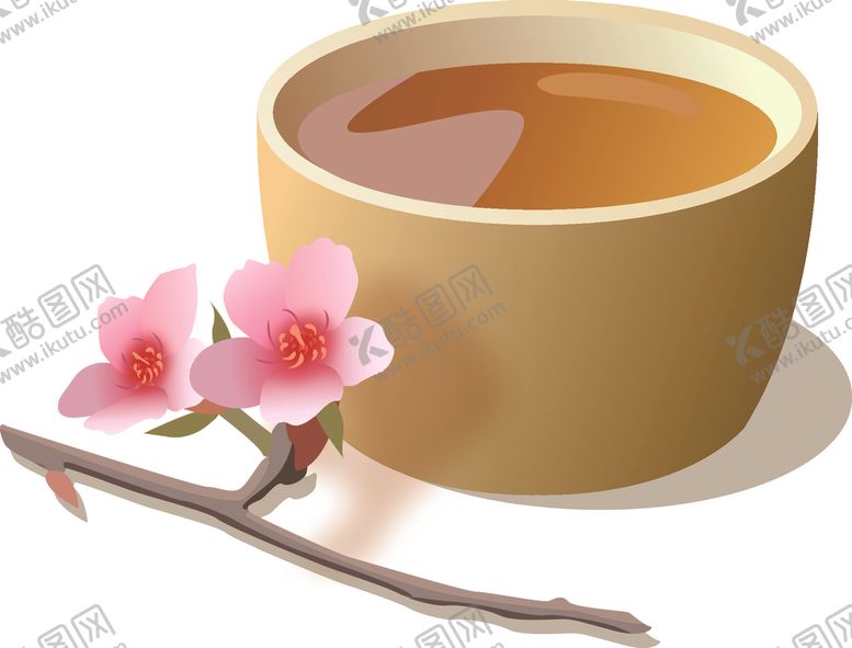 编号：76522705052035017676【酷图网】源文件下载-桃花茶排毒养颜女人茶矢量手绘