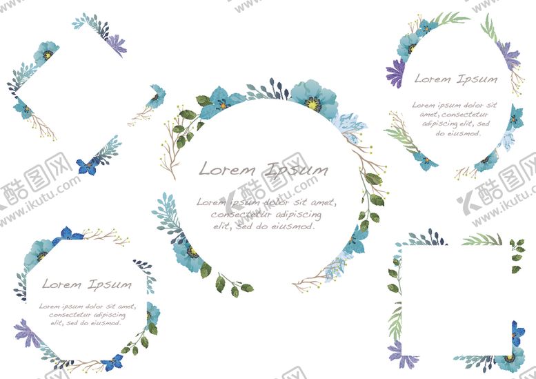 编号：39573710040916046154【酷图网】源文件下载-水彩花边框