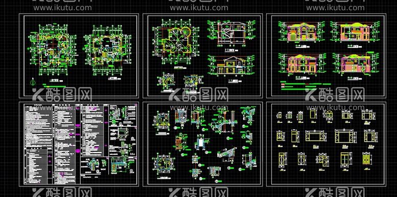 编号：92842111190303494162【酷图网】源文件下载-独立别墅施工图