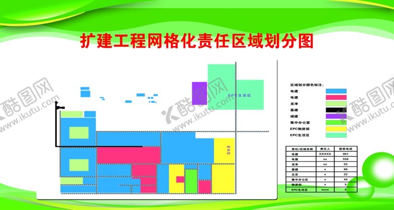 编号：95387310171008405392【酷图网】源文件下载-扩建工程网格化责任区域划分图