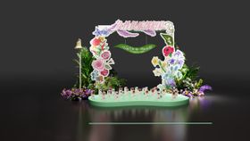 女性主题春日花朵美陈堆头