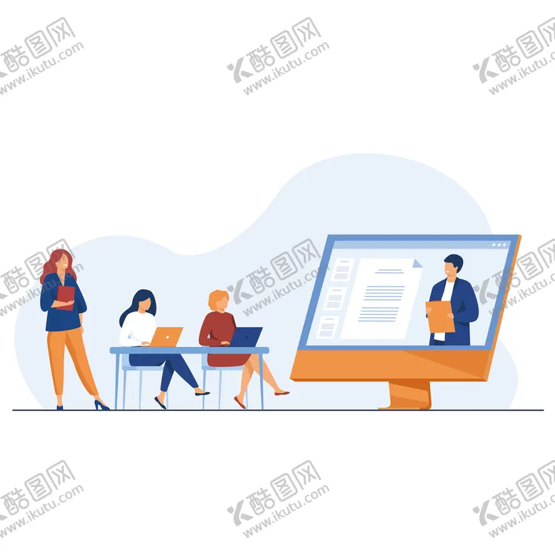 编号：07628409260257217294【酷图网】源文件下载-矢量商务人物插画会议谈判汇报