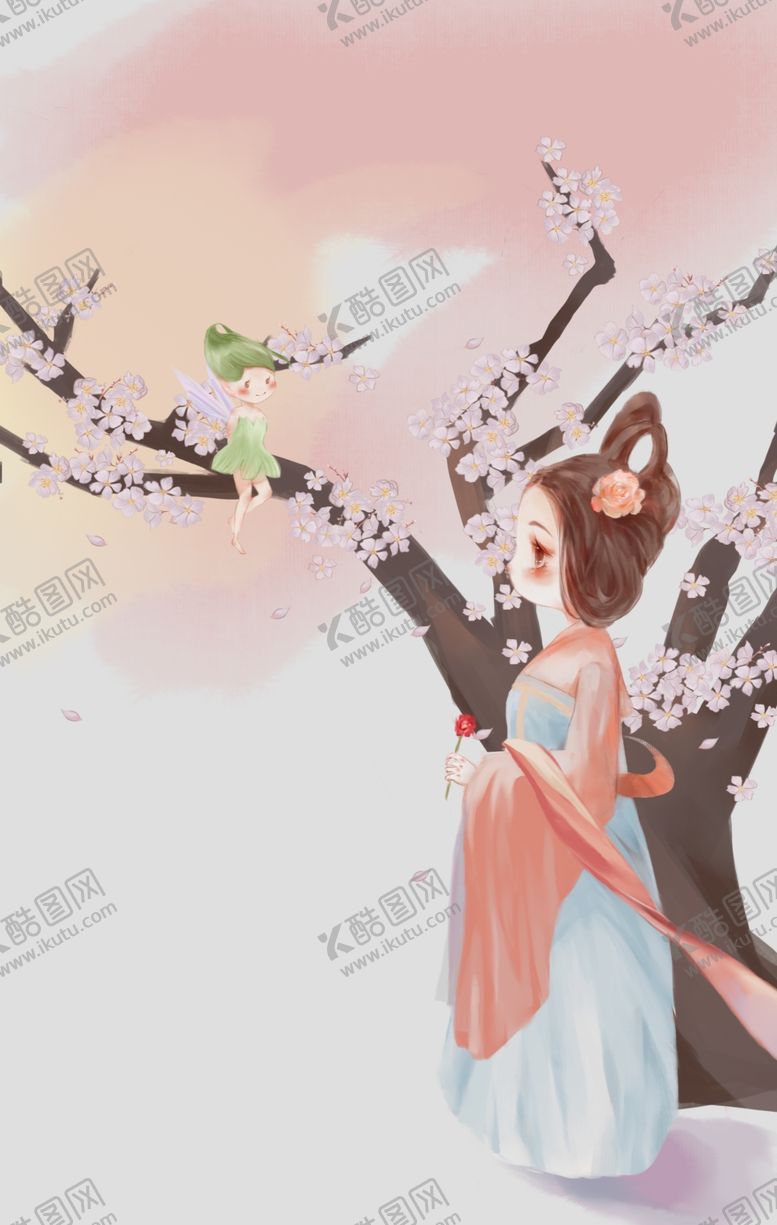 编号：95955107051718071616【酷图网】源文件下载-手绘女孩