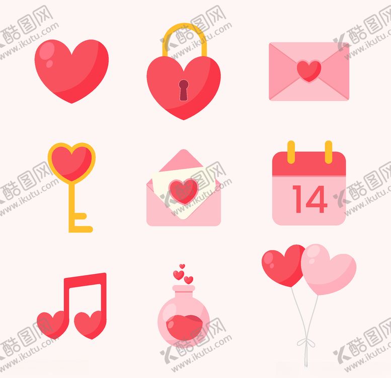 编号：14695005141709358112【酷图网】源文件下载-浪漫情人节元素