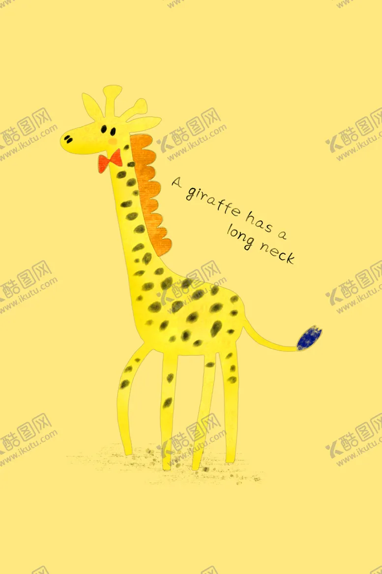 编号：06437809181619009278【酷图网】源文件下载-水彩长颈鹿简约挂画装饰画