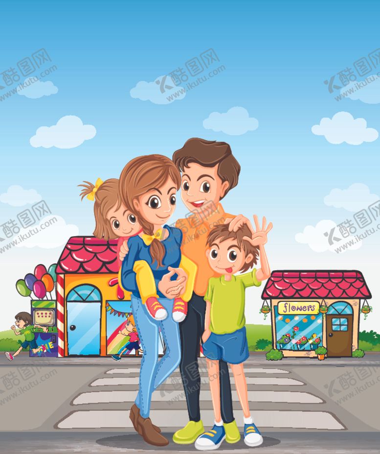 编号：75409409090407436632【酷图网】源文件下载-卡通快乐家庭