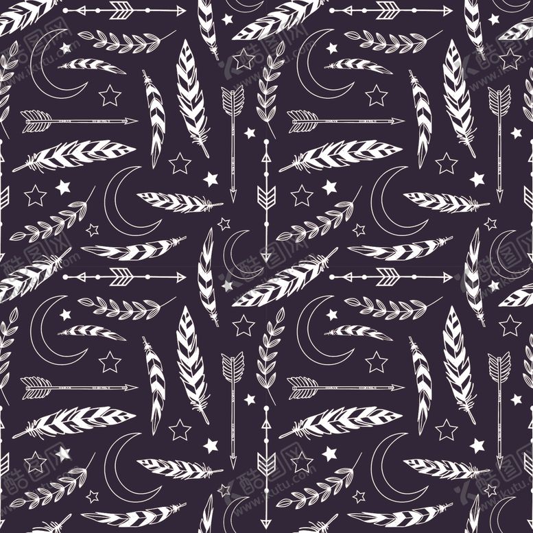 编号：33454210302222141784【酷图网】源文件下载-复古森系手绘矢量图案纹理