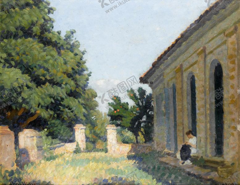 编号：72357610312330471125【酷图网】源文件下载-波点风格风景油画