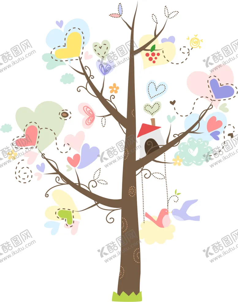 编号：53373906180743002405【酷图网】源文件下载-多彩爱心树