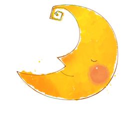 月亮卡通手绘