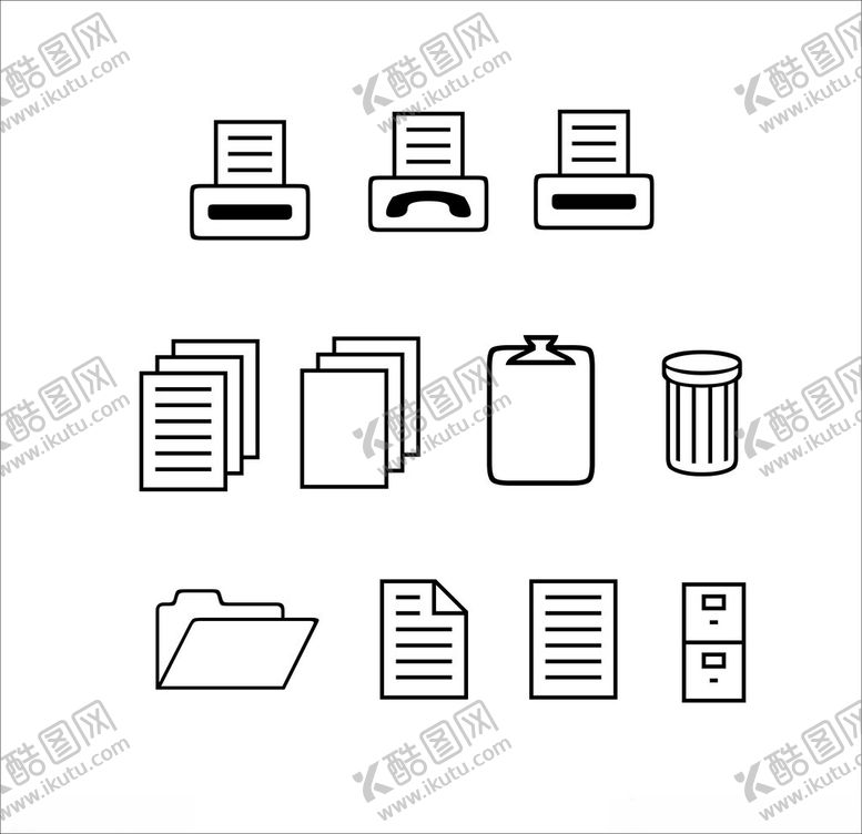 编号：89167602100515097050【酷图网】源文件下载-打印复印图标