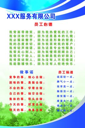 服务公司企业文化态度展板