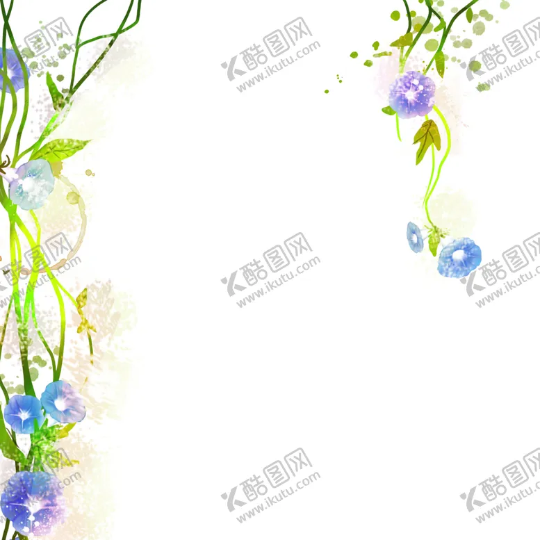 编号：40346212111939028601【酷图网】源文件下载-蓝紫色喇叭花挂画装饰画