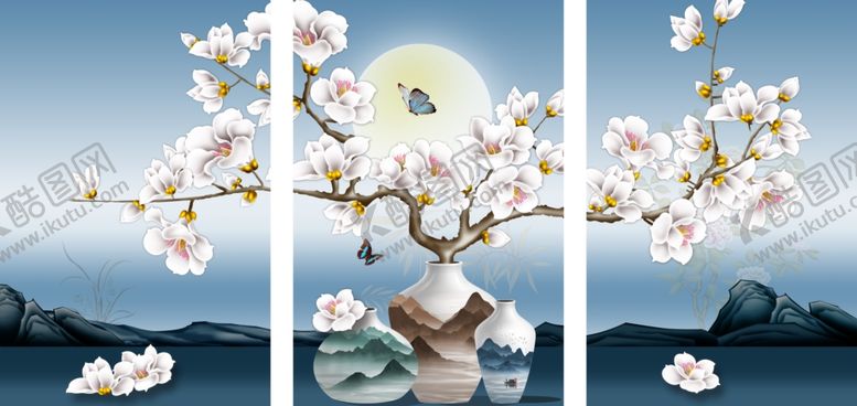编号：10447907081950272107【酷图网】源文件下载-花瓶装饰画