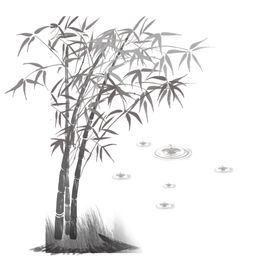 水墨竹子中堂画素材元素植物