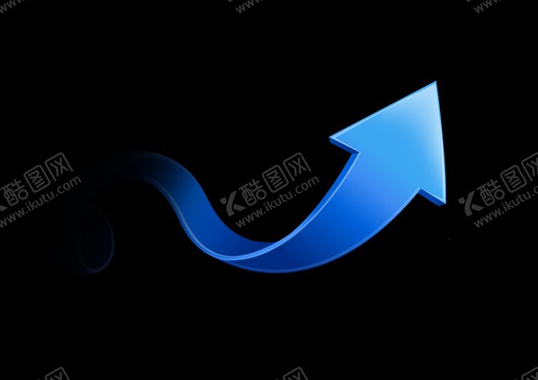 编号：86219809230128359257【酷图网】源文件下载-箭头上升曲线蓝色渐变科技立体