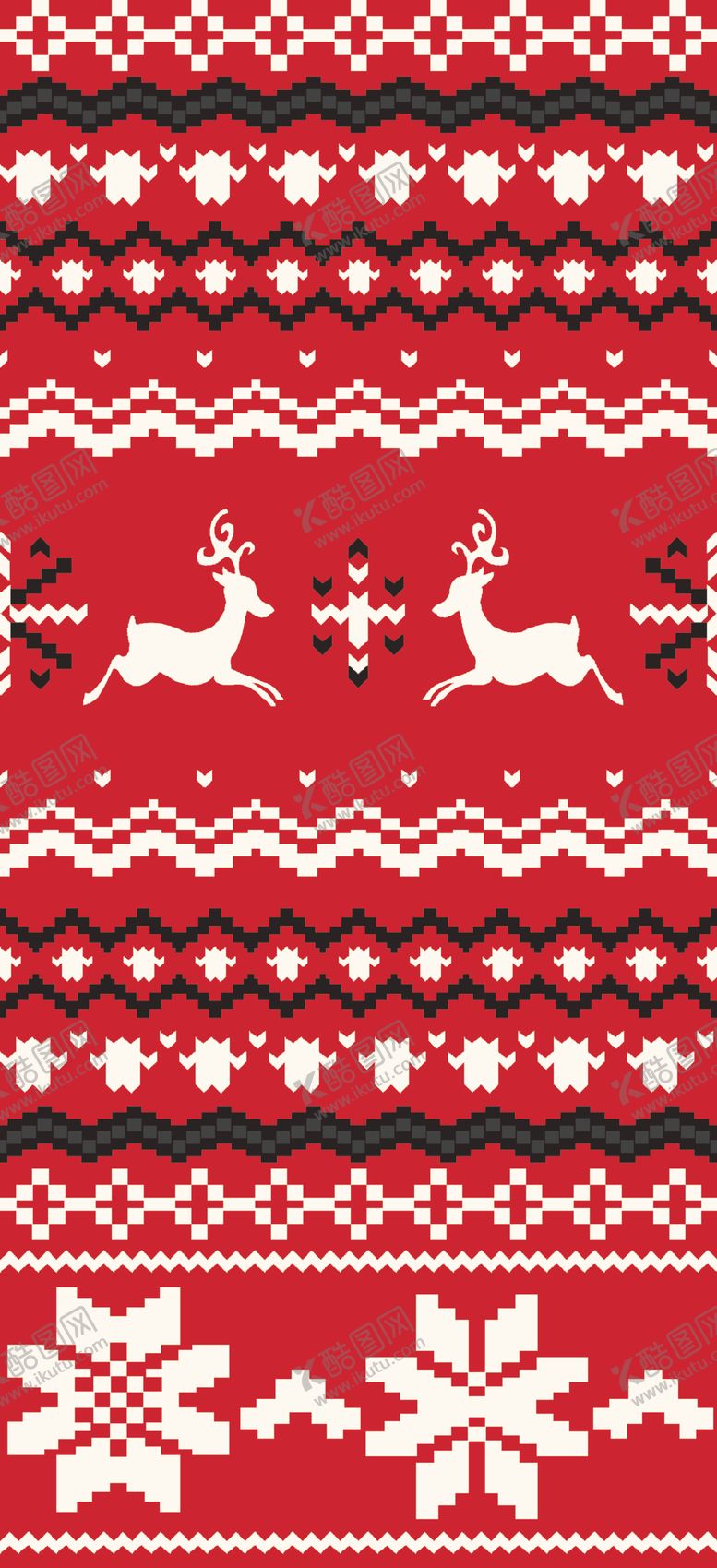 编号：75559210281337282168【酷图网】源文件下载-毛衣印花雪花麋鹿小色块