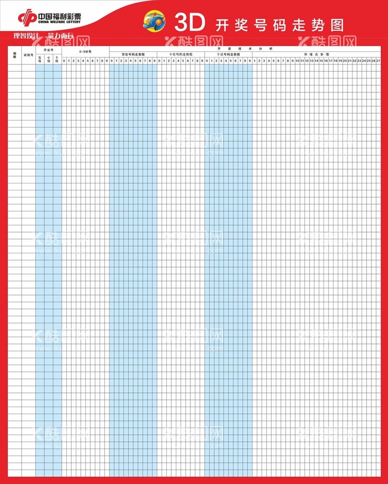 编号：42036911032342058235【酷图网】源文件下载-福利彩票3D彩票走势图