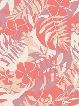 热带花卉植物图案背景