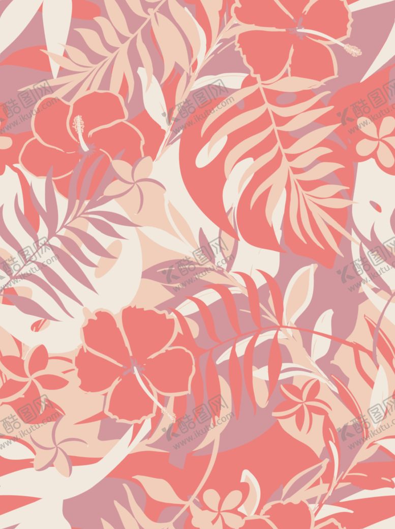 编号：75746304011846351475【酷图网】源文件下载-热带花卉植物图案背景
