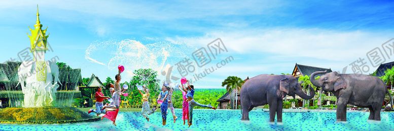 编号：76481509212206239617【酷图网】源文件下载-泼水节和大象