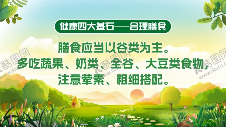 编号：35937402101724167060【酷图网】源文件下载-健康四大基石合理膳食