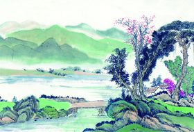 山水画墨国大工笔