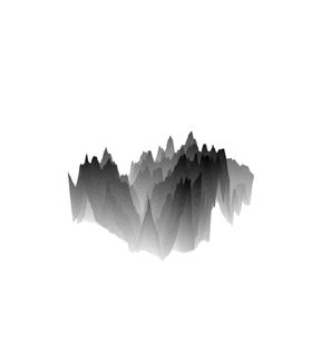 抽象山峰水墨矢量烟雾缭绕泼墨