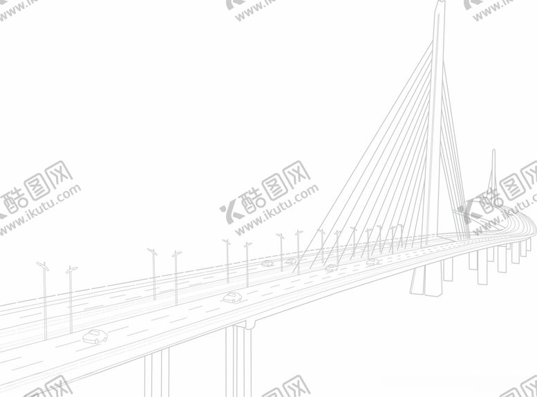 编号：24089006171036358824【酷图网】源文件下载-线条斜拉桥