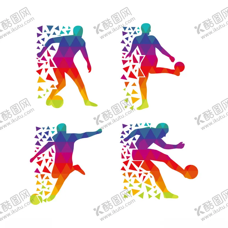 编号：38552501251100426486【酷图网】源文件下载-足球运动员剪影