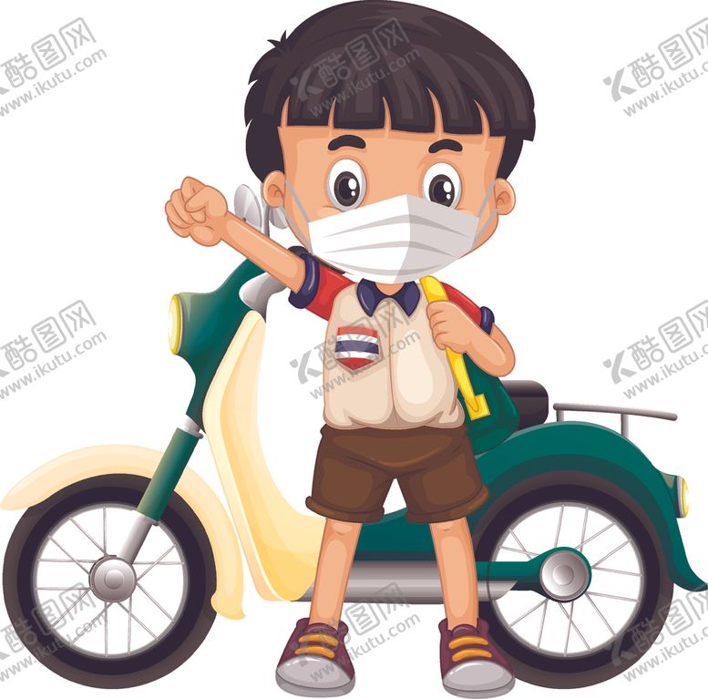 编号：46841906290453239982【酷图网】源文件下载-戴口罩的学生