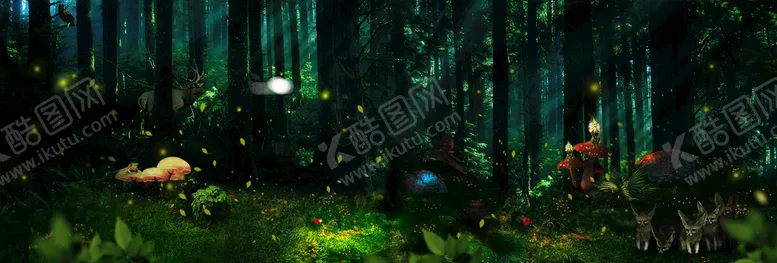 编号：60279309190616523745【酷图网】源文件下载-童话森林背景
